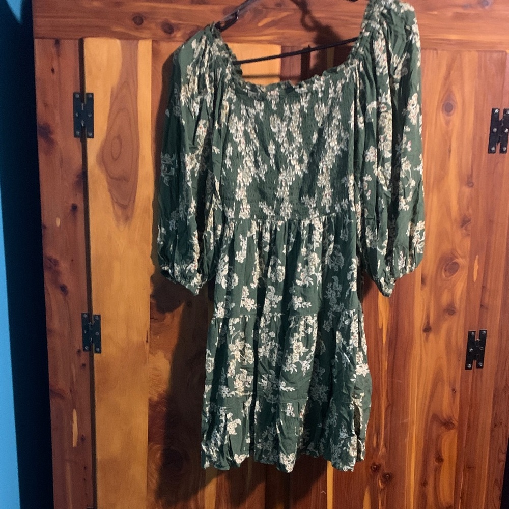 Angie Green Floral Blouse